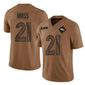 D.Broncos #21 Riley Moss Player Brown Salute To Service Limited Ldoa Stitched Jerseys