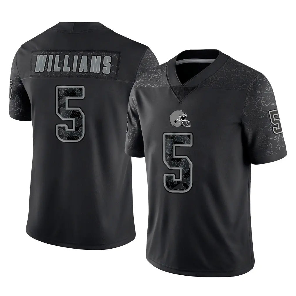 C.Browns #5 Quincy Williams Player Black Reflective Home Game Ldoa Stitched Jerseys