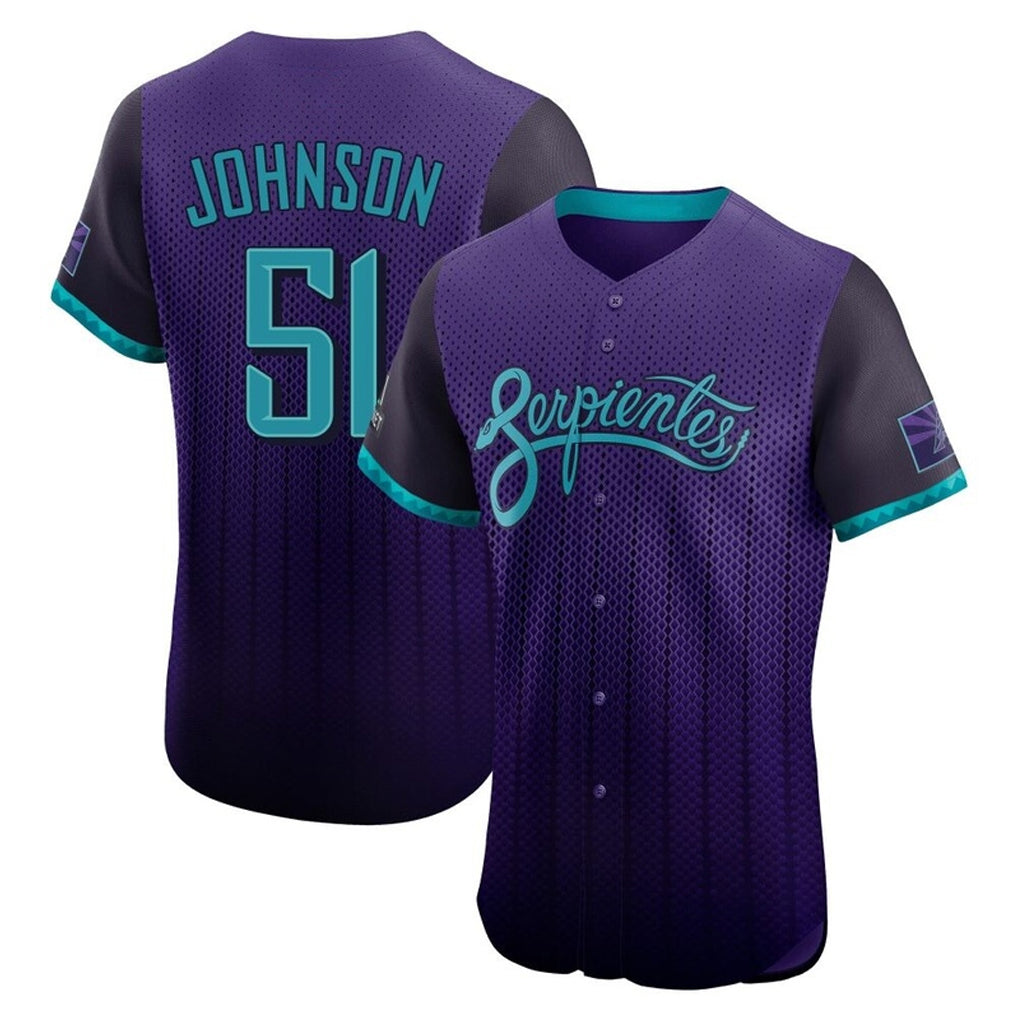 A.Diamondbacks #51 Randy Johnson Player Purple City Connect Limited Elite Home Game Ldoa Stitched Jerseys