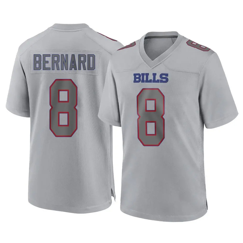 B.Bills #8 Terrel Bernard Player Gray Home Game Xdoa Stitched Jerseys