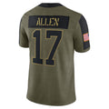 B.Bills #17 Josh Allen Player Olive Salute To Service Limited Home Game Ldoa Stitched Jerseys