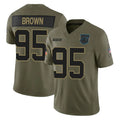 C.Panthers #95 Derrick Brown Player Olive 2025 Salute to Service Limited Game Ldoa Stitched Jerseys