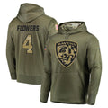 B.Ravens #4 Zay Flowers Player Olive Salute to Service Pullover Hoodie Ldoa Stitched Jerseys