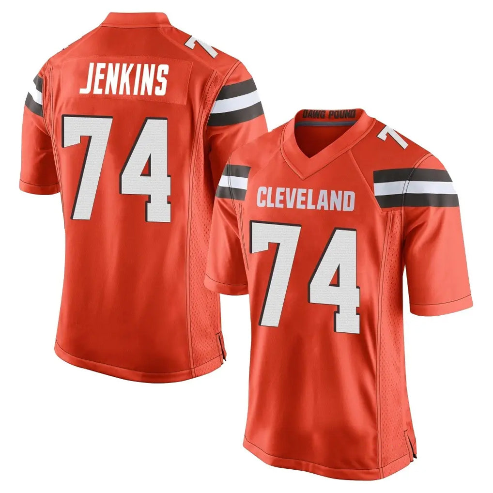 C.Browns #74 Elgton Jenkins Player Orange Home Game Ldoa Stitched Jerseys