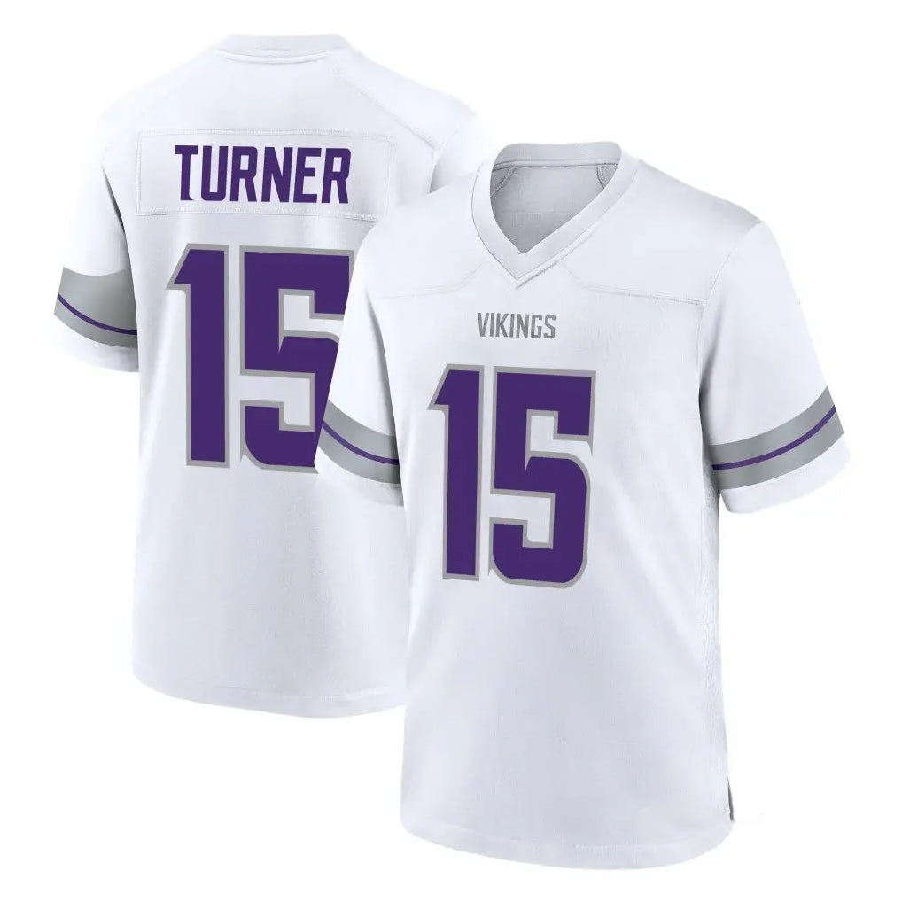 M.Vikings #15 Dallas Turner Player White Alternate Home Game Ldoa Stitched Jerseys