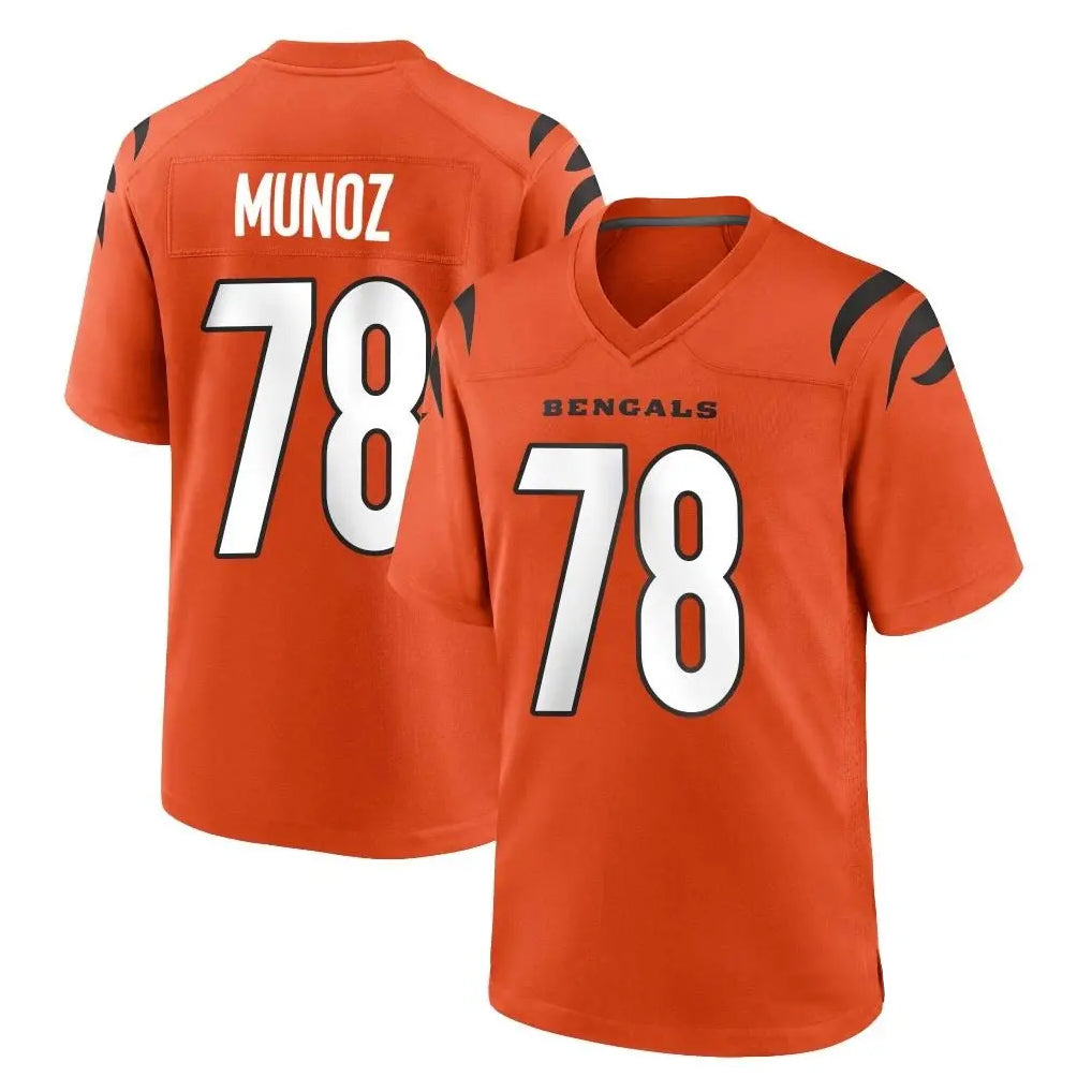 C.Bengals #78 Anthony Munoz Player Orange Home Game Ldoa Stitched Jerseys