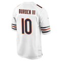 C.Bears #10 Luther Burden III Player White Home Game Ldoa Stitched Jerseys