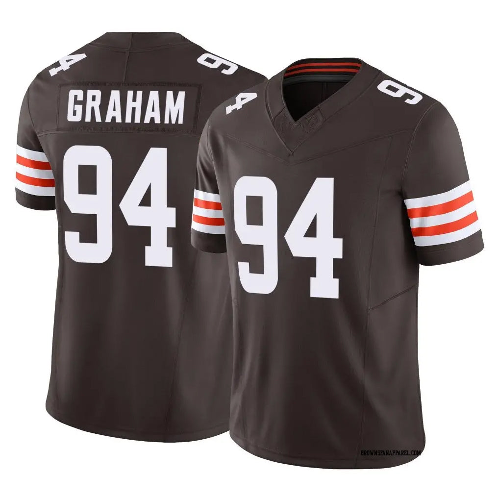 C.Browns #94 Mason Graham Player Brown Vapor F.U.S.E. Limited Home Game Ldoa Stitched Jerseys