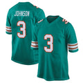 M.Dolphins #3 Chris Johnson Player Aqua Alternate Home Game Ldoa Stitched Jerseys