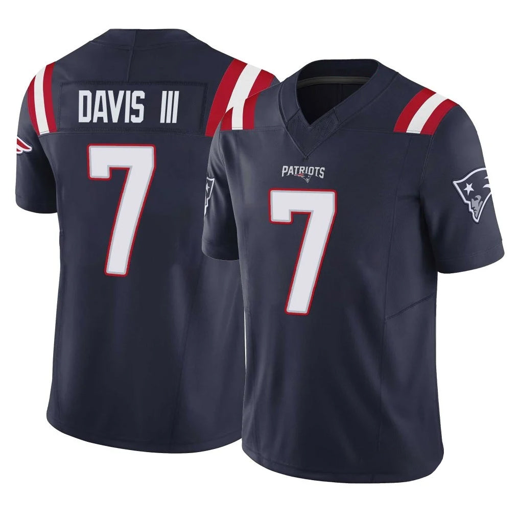 NE.Patriots #7 Carlton Davis III Player Navy Limited Vapor F.U.S.E. Home Game Ldoa Stitched Jerseys