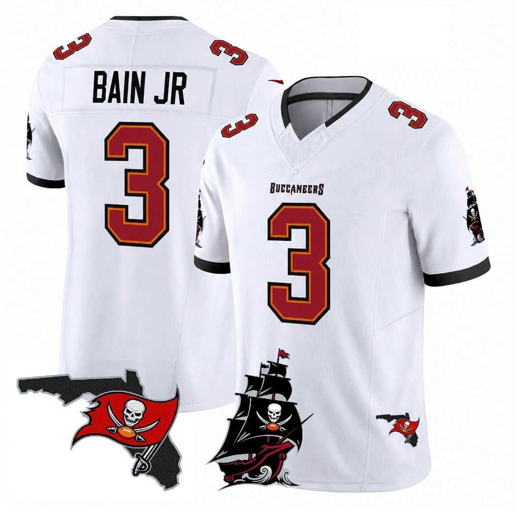 TB.Buccaneers #3 Rueben Bain Jr. Player White Limited 2026 Season Vapor F.U.S.E. Home Game Ldoa Stitched Jerseys