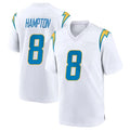 LA.Chargers #8 Omarion Hampton Player White Home Game Ldoa Stitched Jerseys