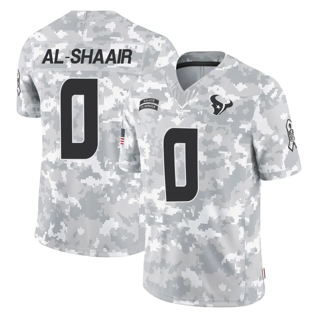 H.Texans #0 Azeez Al-Shaair Player Arctic Camo Salute To Service Limited Game Ldoa Stitched Jerseys
