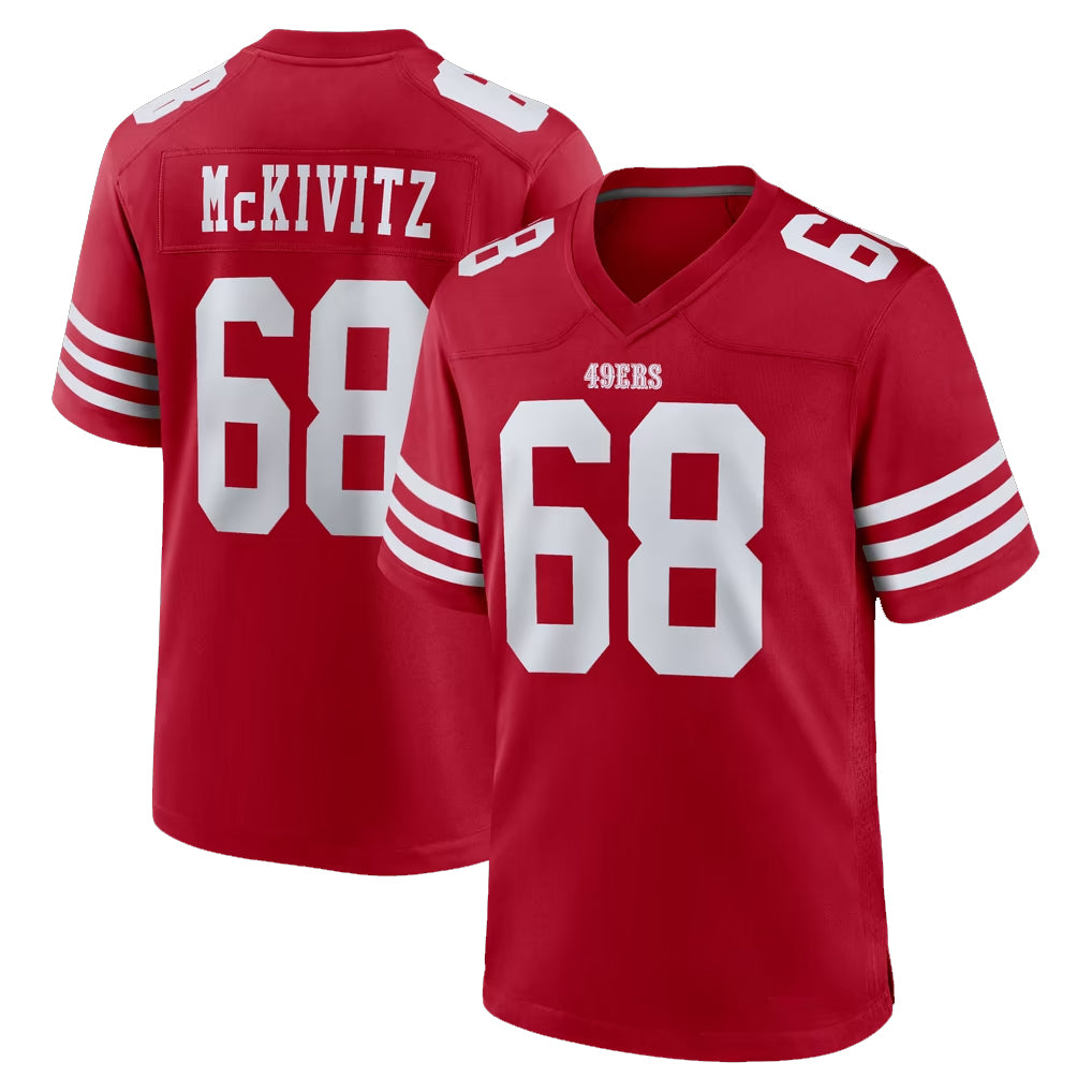 SF.49ers #68 Colton McKivitz Player Red Game Home Ddoa Stitched Jerseys