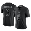 TB.Buccaneers #6 Baker Mayfield Player Black Reflective Limited Home Game Ldoa Stitched Jerseys