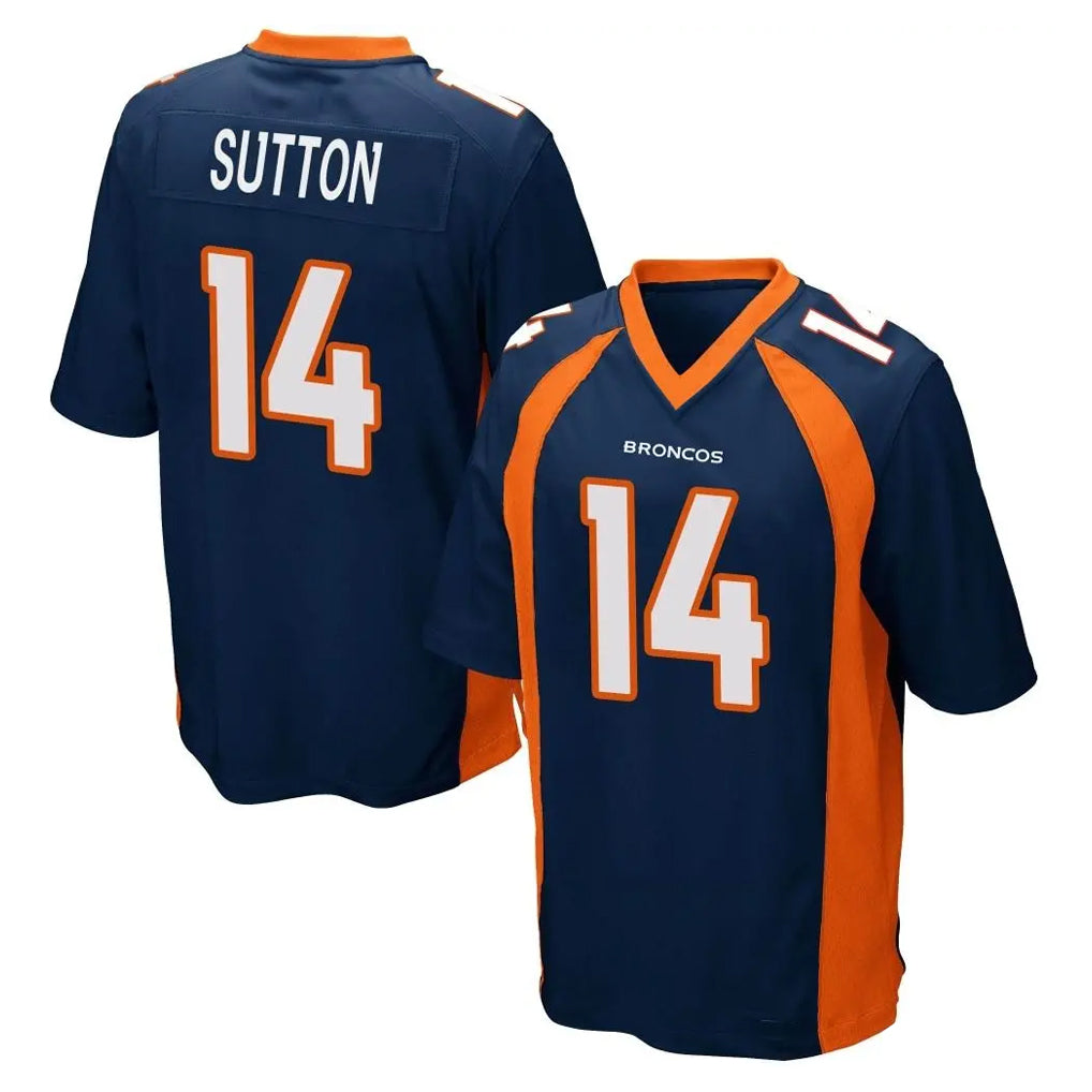 D.Broncos #14 Courtland Sutton Player Navy Game Ldoa Stitched Jerseys