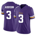 M.Vikings #3 Jordan Addison Player Purple Limited Vapor F.U.S.E. Home Game Ldoa Stitched Jerseys