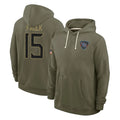 T.Titans #15 Keldric Faulk Player Olive Salute to Service Hoodies Home Game Ldoa Stitched Jerseys