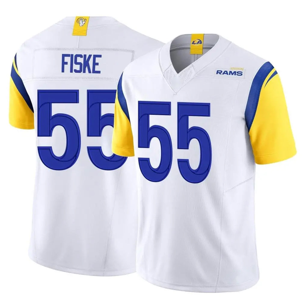 LA.Rams #55 Braden Fiske Player White Limited Vapor F.U.S.E. Home Game Ldoa Stitched Jerseys