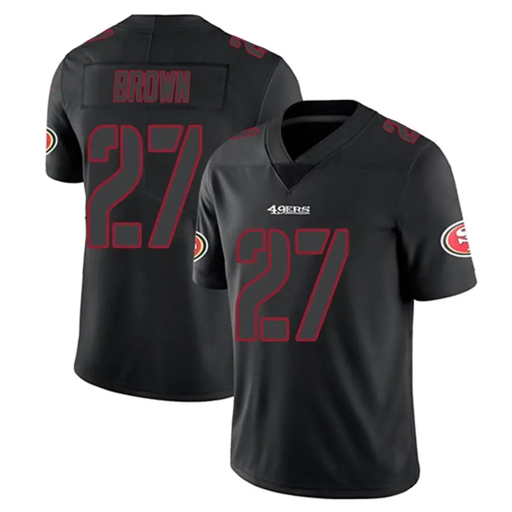 SF.49ers #27 Ji'Ayir Brown Player Black Impact Limited Home Game Ldoa Stitched Jerseys