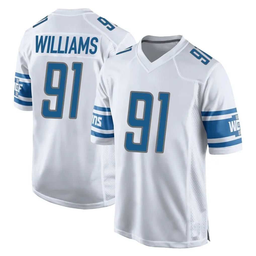 D.Lions #91 Tyleik Williams Player White Home Game Ldoa Stitched Jerseys