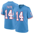 T.Titans #14 Carnell Tate Player Light Blue Oilers Throwback Home Game Ldoa Stitched Jerseys
