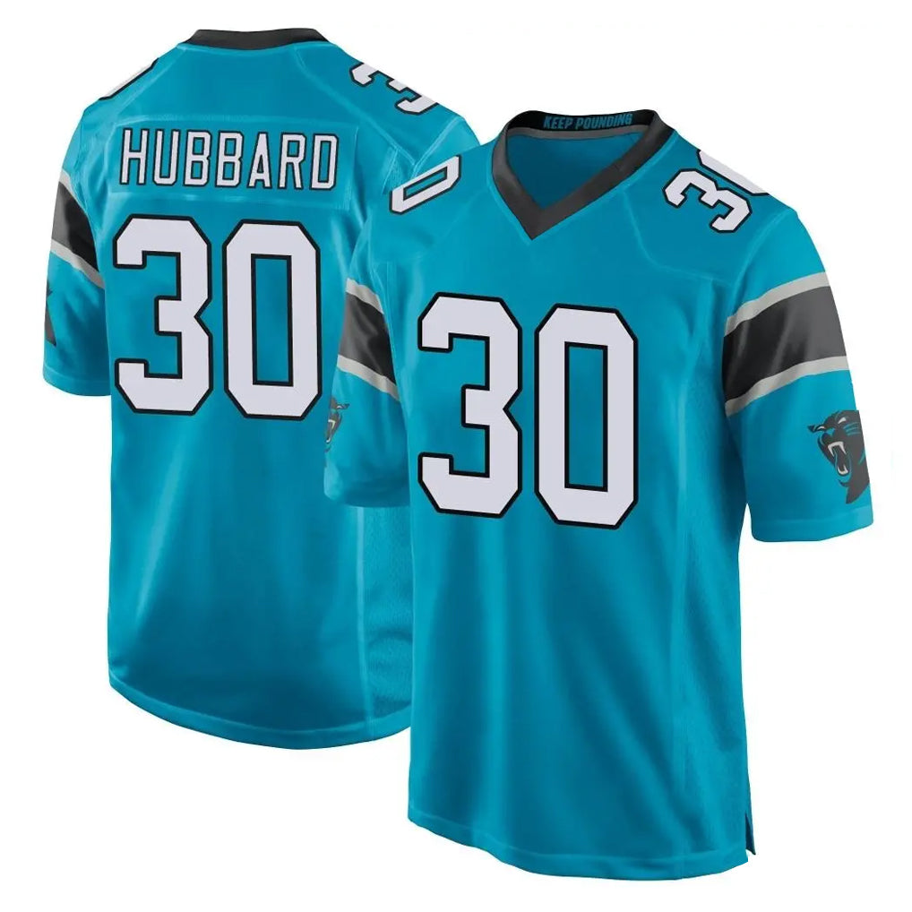 C.Panthers #30 Chuba Hubbard Player Blue Game Ldoa Stitched Jerseys