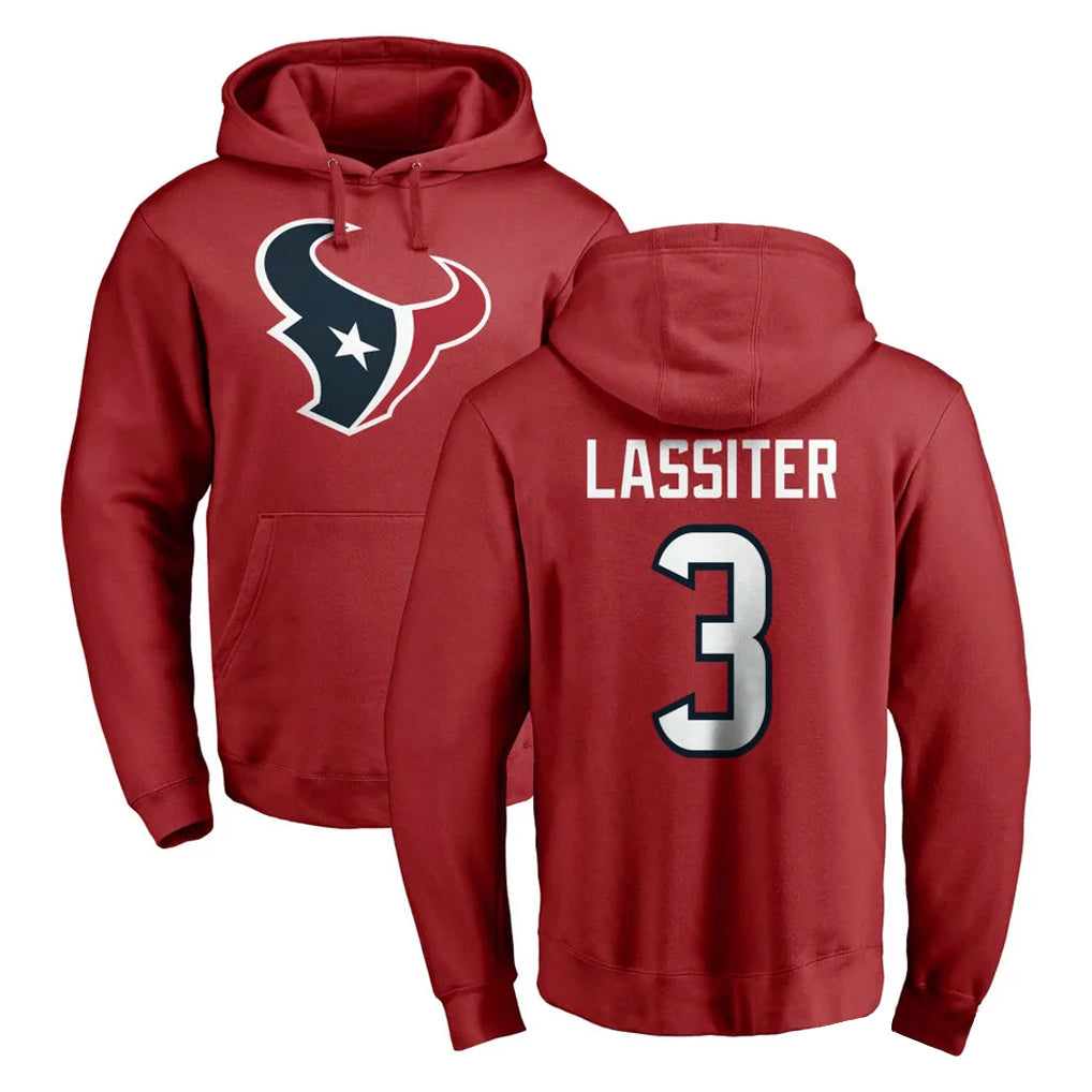 H.Texans #3 Kamari Lassiter Player Red Pro Line Pullover Hoodie Limited Game Ldoa Stitched Jerseys