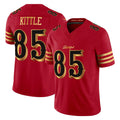 SF.49ers #85 George Kittle Player Red Rivalries Vapor Limited Home Game Ldoa Stitched Jerseys