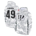 C.Bengals #49 Barrett Carter Player Arctic Camo Salute to Service Pullover Hoodie Limited Ldoa Stitched Jerseys