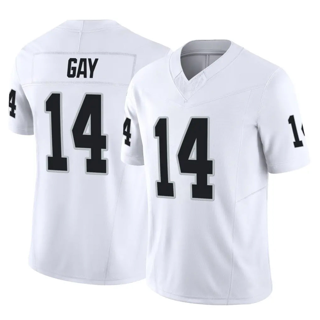 LV.Raiders #14 Matt Gay Player White Limited Vapor F.U.S.E. Home Game Ldoa Stitched Jerseys