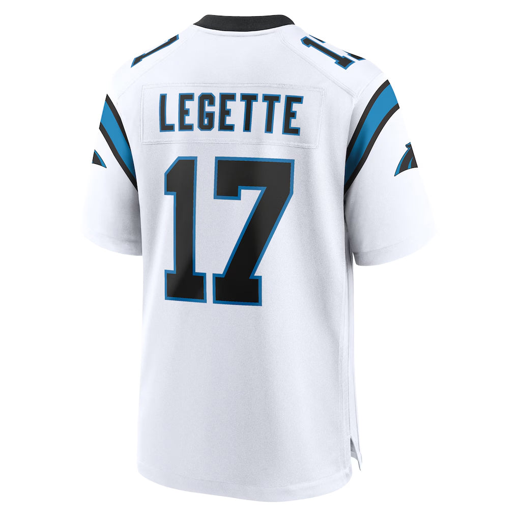 C.Panthers #17 Xavier Legette Player White Home Game Ddoa Ldoa Stitched Jerseys