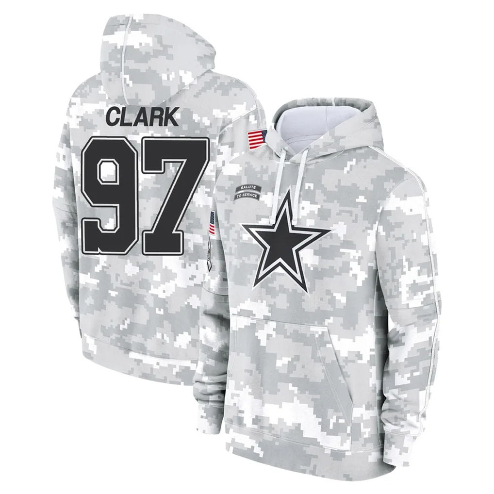 D.Cowboys #97 Kenny Clark Player Arctic Camo Salute to Service Hoodies Limited Game Ldoa Stitched Jerseys