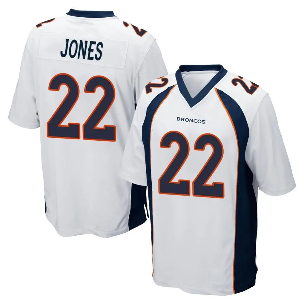 D.Broncos #22 Brandon Jones Player White Game Ldoa Stitched Jerseys
