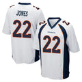D.Broncos #22 Brandon Jones Player White Game Ldoa Stitched Jerseys