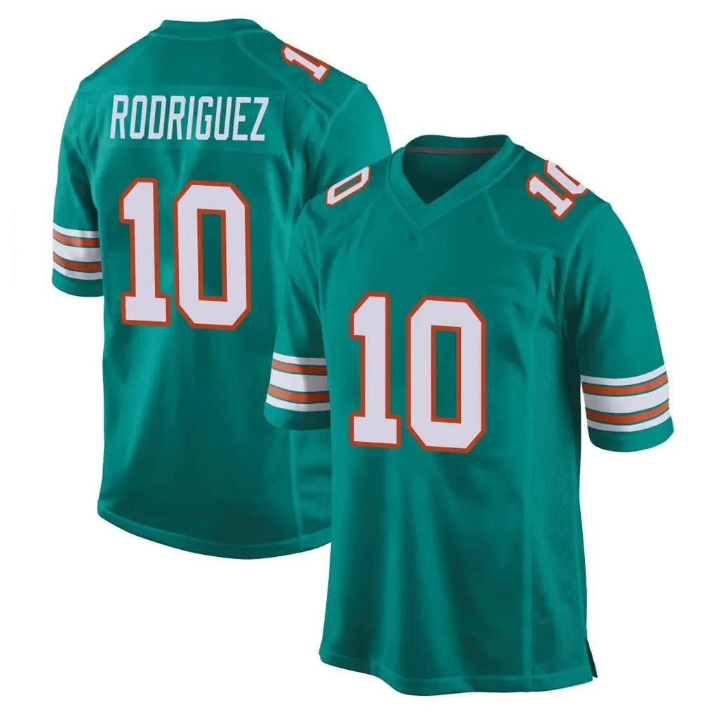 M.Dolphins #10 Jacob Rodriguez Player Aqua Alternate Home Game Ldoa Stitched Jerseys