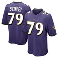 B.Ravens #79 Ronnie Stanley Player Purple Color Rush Home Game Ldoa Stitched Jerseys