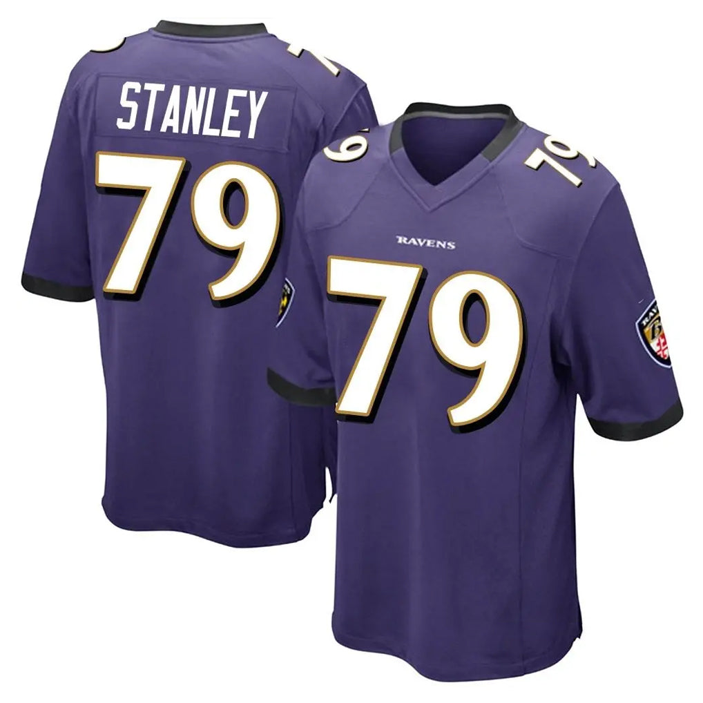 B.Ravens #79 Ronnie Stanley Player Purple Color Rush Home Game Ldoa Stitched Jerseys