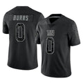 NY.Giants #0 Brian Burns Player Black Limited Reflective Home Game Ldoa Stitched Jerseys