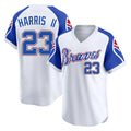A.Braves #23 Michael Harris II Player White Throwback Cooperstown Collection T-shirt Game Ldoa Stitched Jerseys