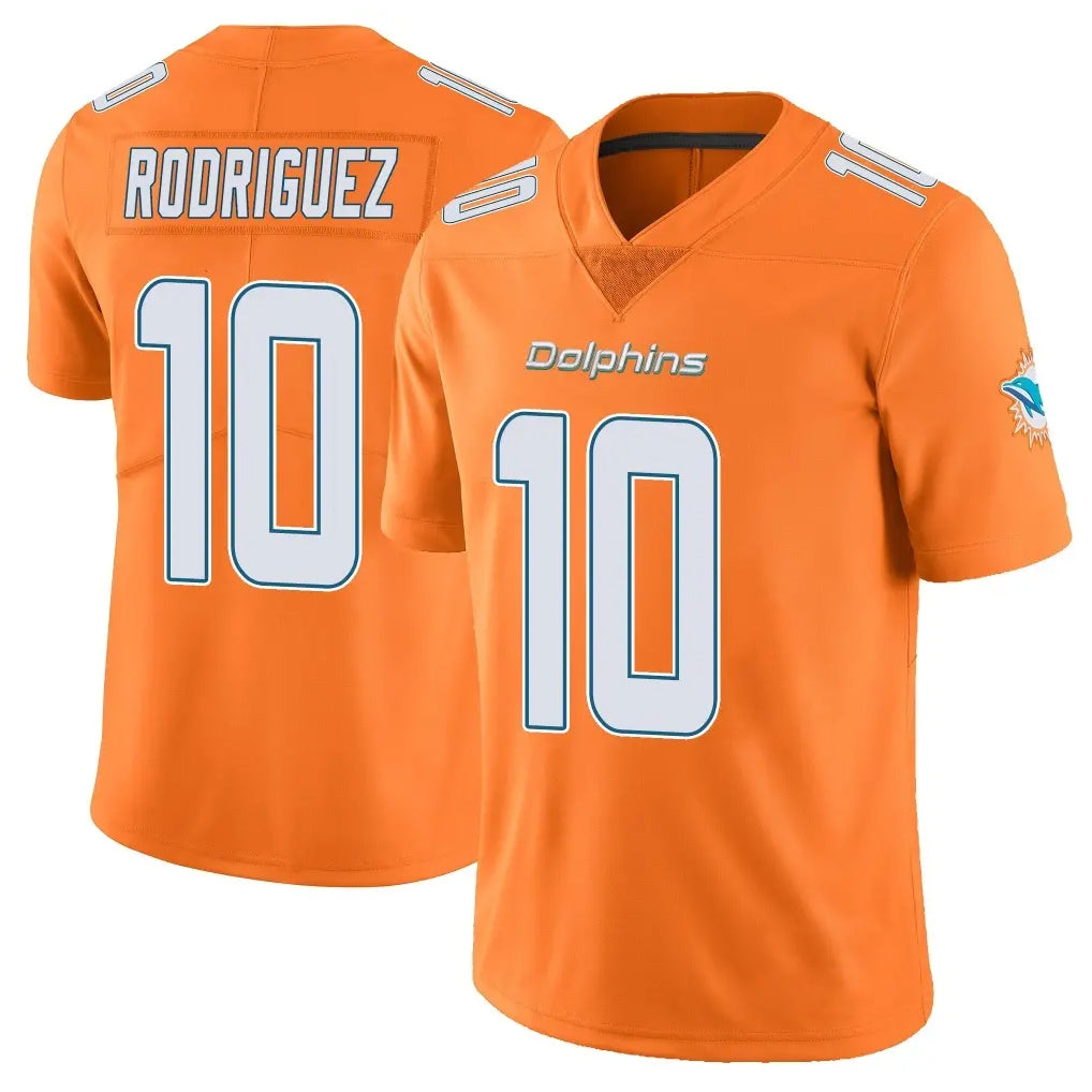 M.Dolphins #10 Jacob Rodriguez Player Orange Limited Home Game Ldoa Stitched Jerseys
