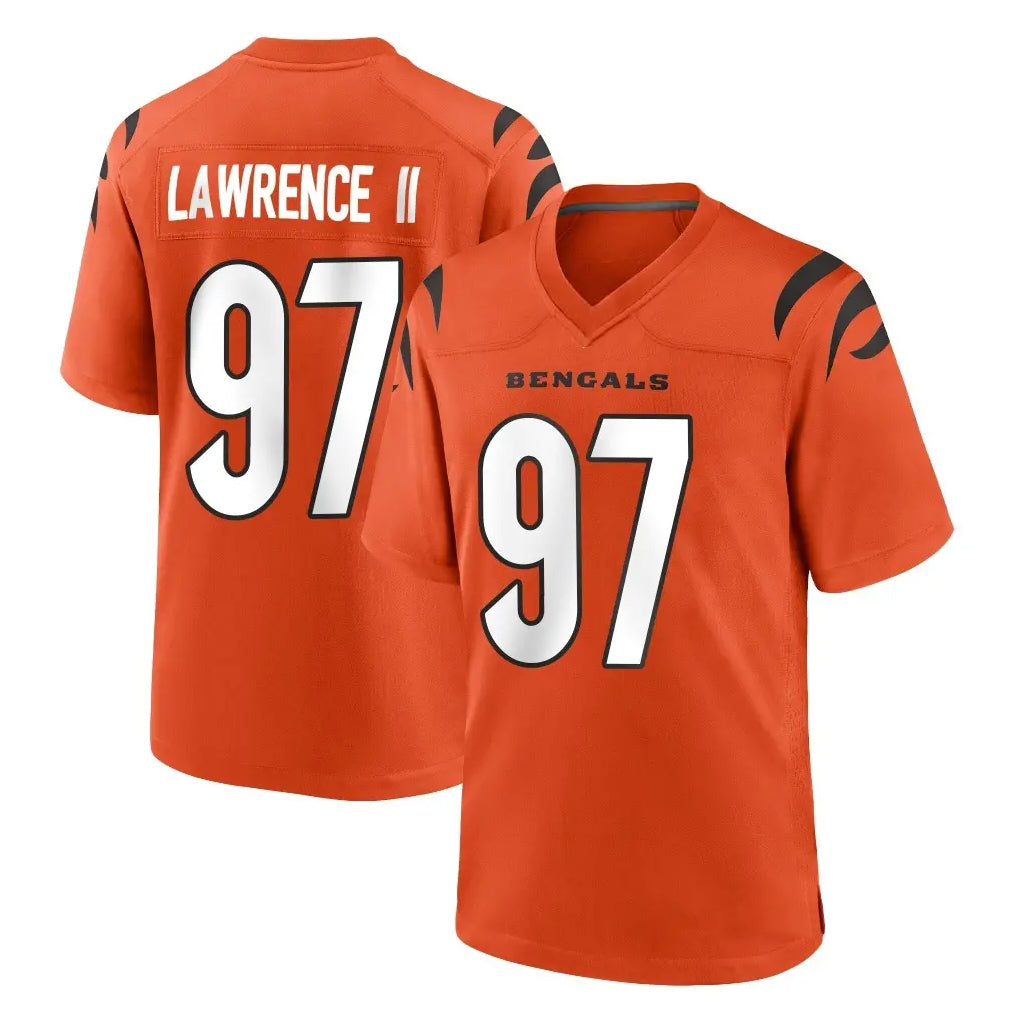 C.Bengals #97 Dexter Lawrence II Player Orange Home Game Ldoa Stitched Jerseys