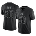 GB.Packers #50 Zach Tom Player Black Reflective Limited Home Game Ldoa Stitched Jerseys