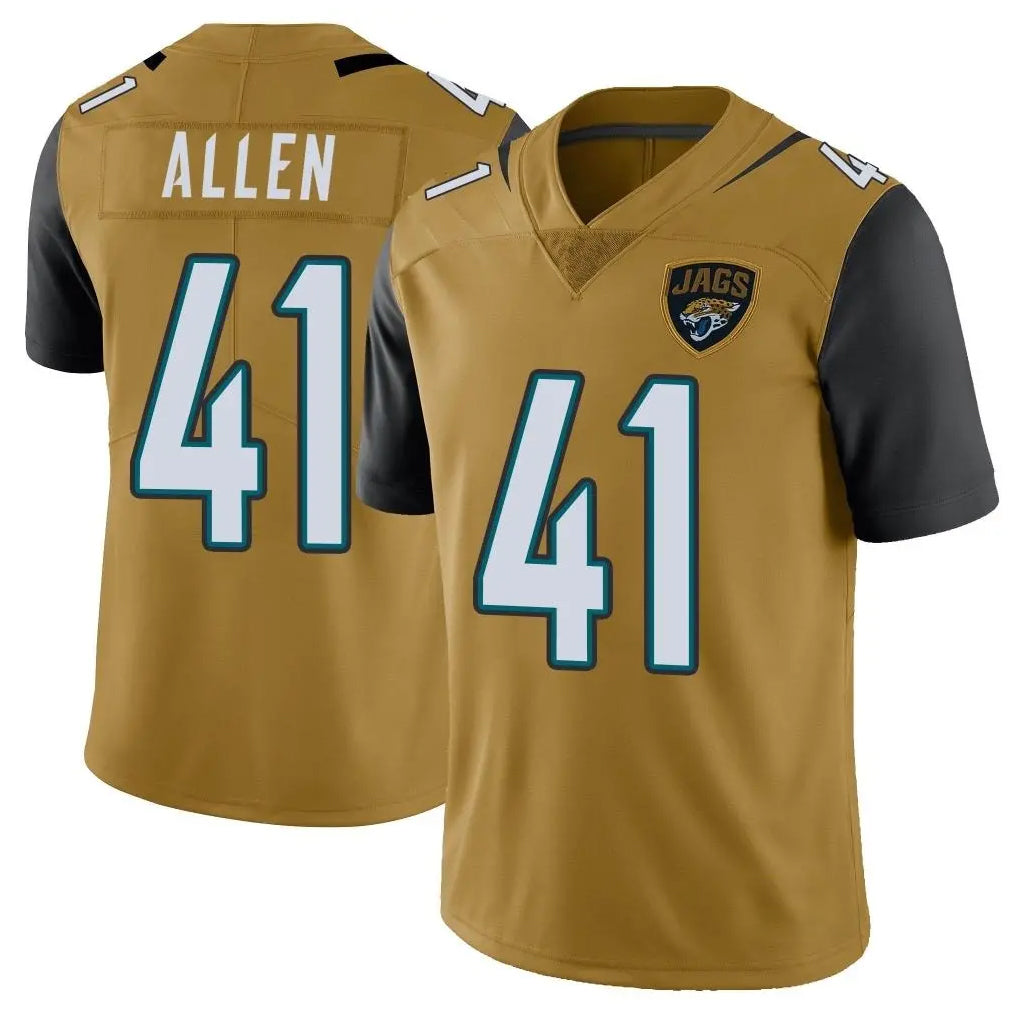 J.Jaguars #41 Josh Hines-Allen Player Gold Vapor Limited Home Game Ldoa Stitched Jerseys