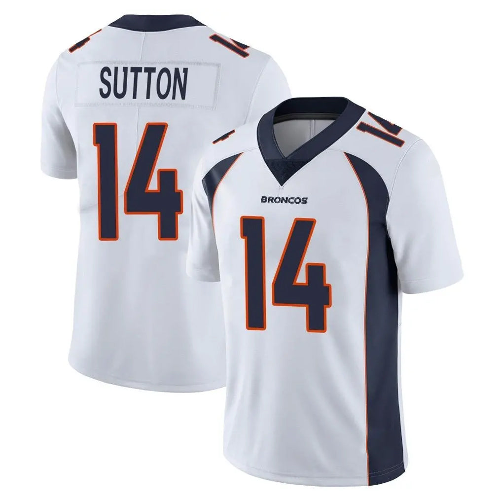 D.Broncos #14 Courtland Sutton Player White Vapor Untouchable Limited Home Game Ldoa Stitched Jerseys