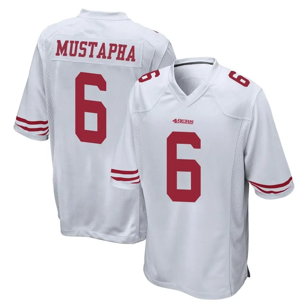 SF.49ers #6 Malik Mustapha Player White Home Game Ldoa Stitched Jerseys