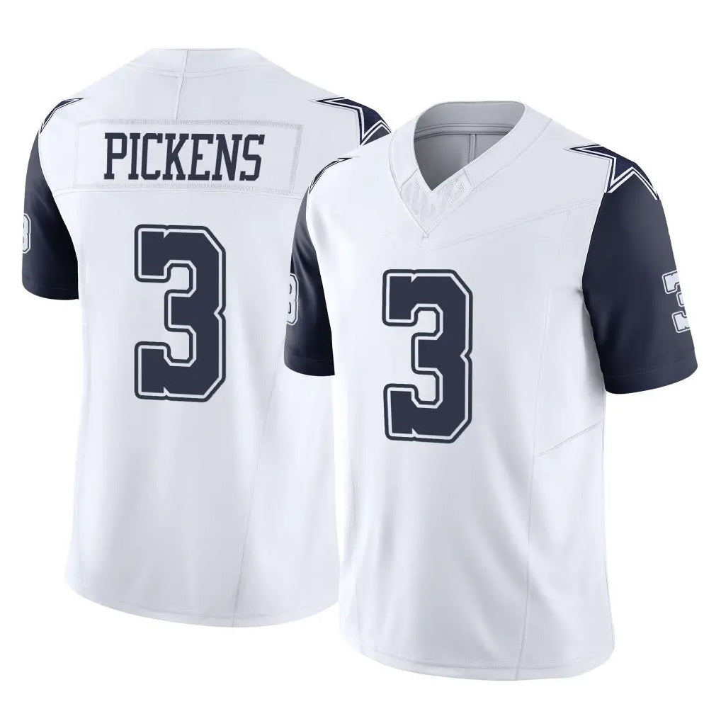 D.Cowboys #3 George Pickens Player White-Navy Limited Vapor F.U.S.E. Home Game Ldoa Stitched Jerseys