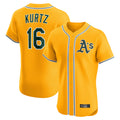 Athletics #16 Nick Kurtz Player Gold Limited Elite Home Game Ldoa Stitched Jerseys
