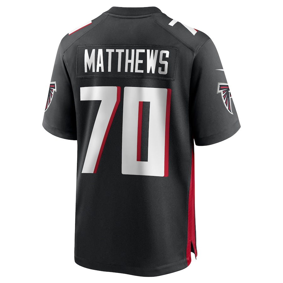 A.Falcons #70 Jake Matthews Player Black Home Game Ldoa Stitched Jerseys