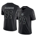 P.Steelers #99 Derrick Harmon Player Black Reflective Limited Home Game Ldoa Stitched Jerseys